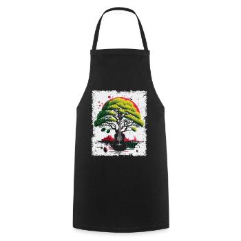 Yggdrasil Nature Musicien Arbre De Vie - Tablier de cuisine - noir - Devant - AI Model Male 185 dark (185cm)