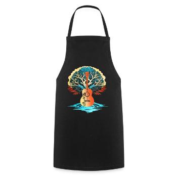 Yggdrasil Nature Musicien Arbre De Vie - Tablier de cuisine - noir - Devant - AI Model Male 185 dark (185cm)
