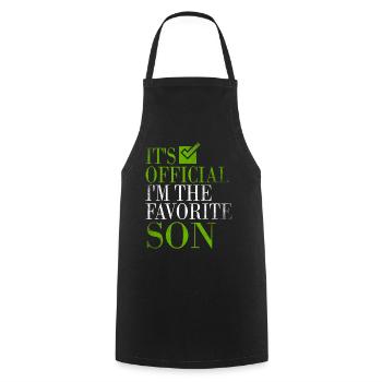 C'est officiel, je suis le fils préféré - Tablier de cuisine - noir - Devant - AI Model Male 185 dark (185cm)