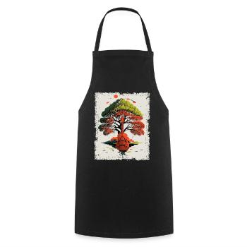 Yggdrasil Musicien de la nature Arbre de vie - Tablier de cuisine - noir - Devant - AI Model Male 185 dark (185cm)
