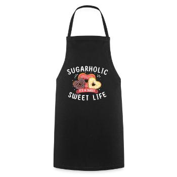 Sugarholic Sweets Zucker Süßigkeiten Enthusiast - Kochschürze - Schwarz - Vorne - AI Model Male 185 dark (185cm)