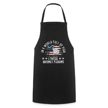 Neodymium Magnet Fishing Magnetic Fisher - Cooking Apron - black - Front - AI Model Male 185 dark (185cm)