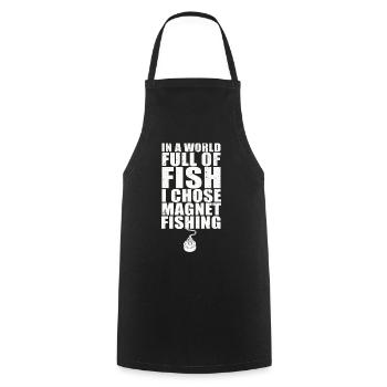 Neodymium Magnet Fishing Magnetic Fisher - Cooking Apron - black - Front - AI Model Male 185 dark (185cm)
