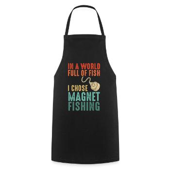 Neodymium Magnet Fishing Magnetic Fisher - Cooking Apron - black - Front - AI Model Male 185 dark (185cm)