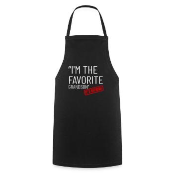 It's Official I'm The Favorite Grandson - Cooking Apron - black - Front - AI Model Male 185 dark (185cm)