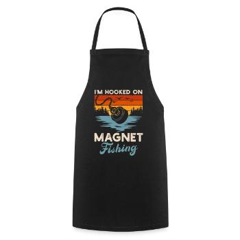 Neodymium Magnet Fishing Magnetic Fisher - Cooking Apron - black - Front - AI Model Male 185 dark (185cm)