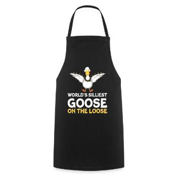 Worlds Silliest Goose On The Loose - Cooking Apron - black - Front - AI Model Male 185 dark (185cm)