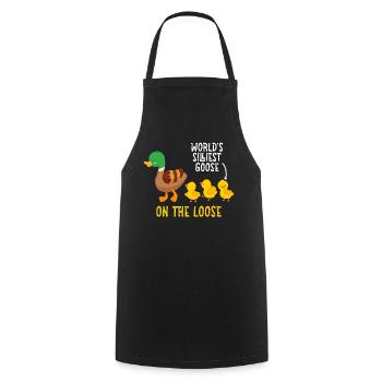 Worlds Silliest Goose On The Loose - Cooking Apron - black - Front - AI Model Male 185 dark (185cm)