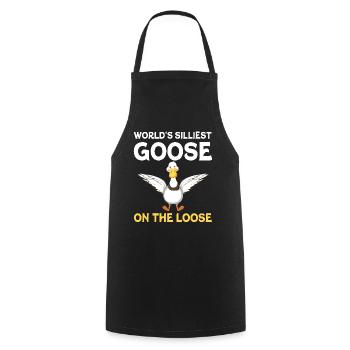 Worlds Silliest Goose On The Loose - Cooking Apron - black - Front - AI Model Male 185 dark (185cm)