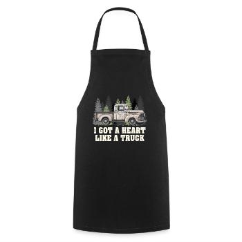 I Got A Heart Like A Truck - Cooking Apron - black - Front - AI Model Male 185 dark (185cm)