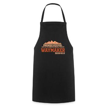 Waymaker Promise Keeper Miracle Worker - Cooking Apron - black - Front - AI Model Male 185 dark (185cm)