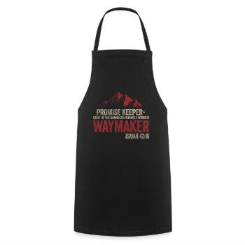 Waymaker Promise Keeper Miracle Worker - Cooking Apron - black - Front - AI Model Male 185 dark (185cm)
