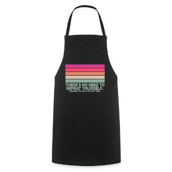 Il n’est pas nécessaire de se répéter - Tablier de cuisine - noir - Devant - AI Model Male 185 dark (185cm)