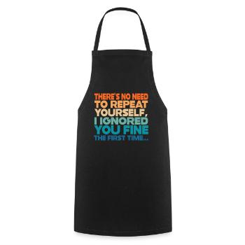 Il n’est pas nécessaire de se répéter - Tablier de cuisine - noir - Devant - AI Model Male 185 dark (185cm)