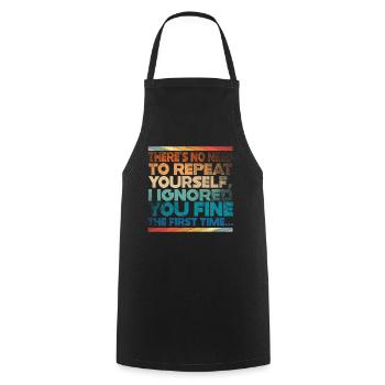Il n’est pas nécessaire de se répéter - Tablier de cuisine - noir - Devant - AI Model Male 185 dark (185cm)