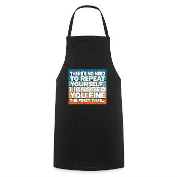 Il n’est pas nécessaire de se répéter - Tablier de cuisine - noir - Devant - AI Model Male 185 dark (185cm)