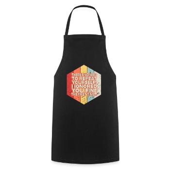 Il n’est pas nécessaire de se répéter - Tablier de cuisine - noir - Devant - AI Model Male 185 dark (185cm)