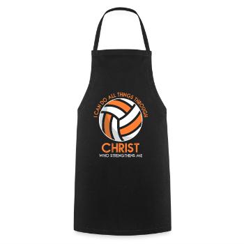Je peux tout faire grâce au volleyball - Tablier de cuisine - noir - Devant - AI Model Male 185 dark (185cm)
