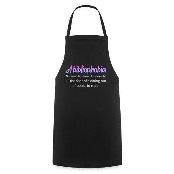 Abibliophobia Bookworm Reading Books - Cooking Apron - black - Front - AI Model Male 185 dark (185cm)