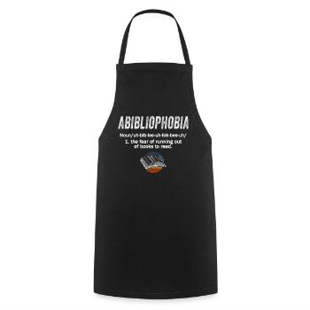 Abibliophobia Bookworm Reading Books - Cooking Apron - black - Front - AI Model Male 185 dark (185cm)