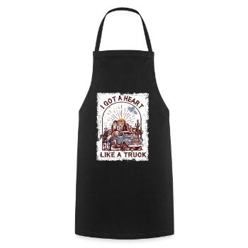 I Got A Heart Like A Truck - Cooking Apron - black - Front - AI Model Male 185 dark (185cm)