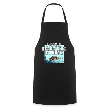 I Got A Heart Like A Truck - Cooking Apron - black - Front - AI Model Male 185 dark (185cm)