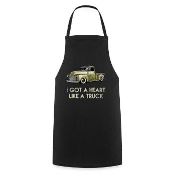 I Got A Heart Like A Truck - Cooking Apron - black - Front - AI Model Male 185 dark (185cm)