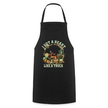 I Got A Heart Like A Truck - Cooking Apron - black - Front - AI Model Male 185 dark (185cm)