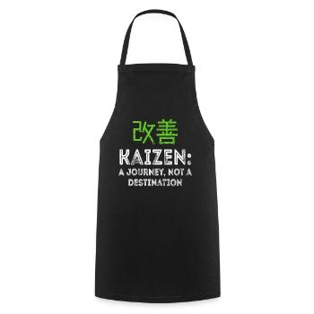 Kaizen A Journey Not A Destination - Cooking Apron - black - Front - AI Model Male 185 dark (185cm)