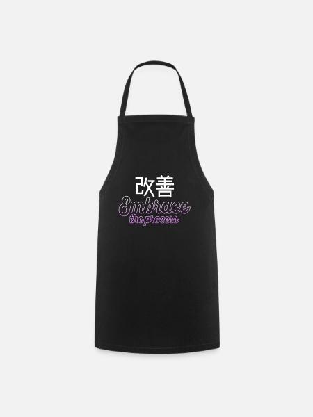 Japanese Kaizen Embrace The Process - Cooking Apron - black