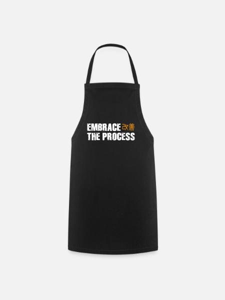 Japanese Kaizen Embrace The Process - Cooking Apron - black