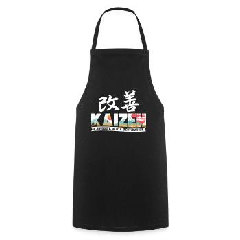 Kaizen A Journey Not A Destination - Cooking Apron - black - Front - AI Model Male 185 dark (185cm)