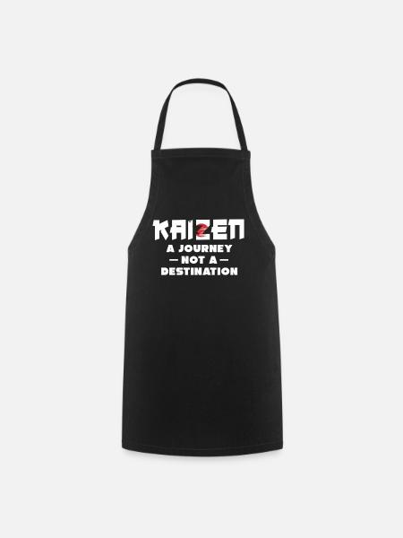 Kaizen A Journey Not A Destination - Cooking Apron - black