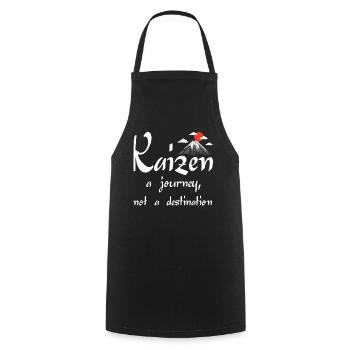 Kaizen : un voyage, pas une destination - Tablier de cuisine - noir - Devant - AI Model Male 185 dark (185cm)
