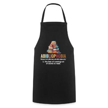 Abibliophobia Bookworm Reading Books - Cooking Apron - black - Front - AI Model Male 185 dark (185cm)
