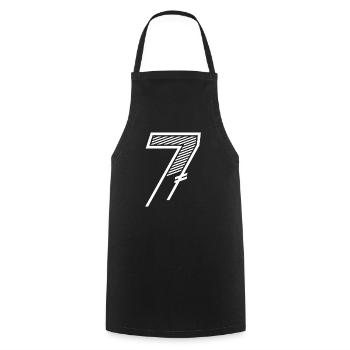Number 7 Sports Jersey 7th birthday - Cooking Apron - black - Front - AI Model Male 185 dark (185cm)