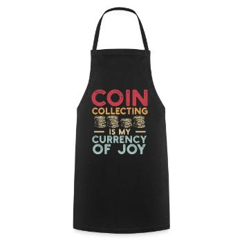 Numismatics Coin Collector Art - Cooking Apron - black - Front - AI Model Male 185 dark (185cm)