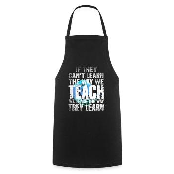 Autism Awareness SPED Teacher Learn - Cooking Apron - black - Front - AI Model Male 185 dark (185cm)