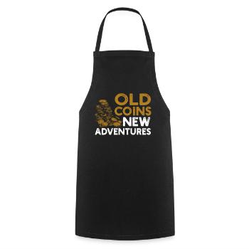 Numismatics Coin Roman Collection - Cooking Apron - black - Front - AI Model Male 185 dark (185cm)