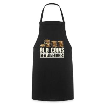 Old Coins New Adventures Numismatics - Cooking Apron - black - Front - AI Model Male 185 dark (185cm)