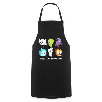 Living The Spook Life Ghost Bait - Cooking Apron - black - Front - AI Model Male 185 dark (185cm)