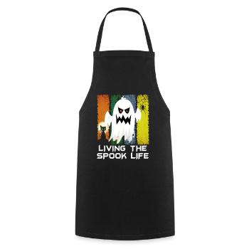 Living The Spook Life Ghost Bait - Cooking Apron - black - Front - AI Model Male 185 dark (185cm)