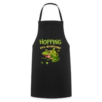 Hopping Into Adventure Frogs Nature Joy - Cooking Apron - black - Front - AI Model Male 185 dark (185cm)