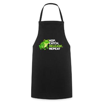 Hop Catch Release Repeat Frosch Humor - Kochschürze - Schwarz - Vorne - AI Model Male 185 dark (185cm)