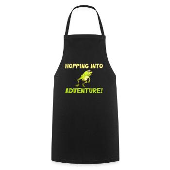Hopping Into Adventure Frogs Nature Joy - Cooking Apron - black - Front - AI Model Male 185 dark (185cm)