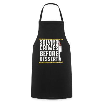 Murder Mystery Dinner Fun Night - Cooking Apron - black - Front - AI Model Male 185 dark (185cm)