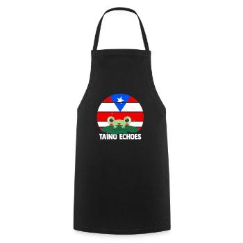 Taino Echoes Coqui Puerto Rican Heritage - Cooking Apron - black - Front - AI Model Male 185 dark (185cm)