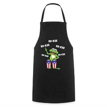 Ko-Kee Frog spielt Gitarre Melodie - Kochschürze - Schwarz - Vorne - AI Model Male 185 dark (185cm)