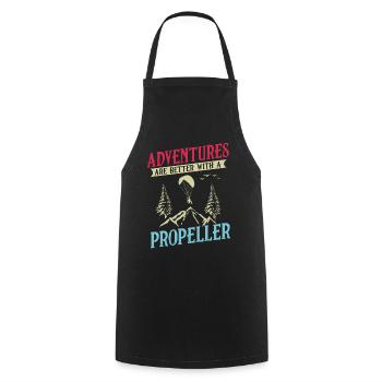 Adventures Are Better With A Propeller - Cooking Apron - black - Front - AI Model Male 185 dark (185cm)