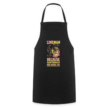 Lineman Because Quarterbacks Need Heroes - Cooking Apron - black - Front - AI Model Male 185 dark (185cm)